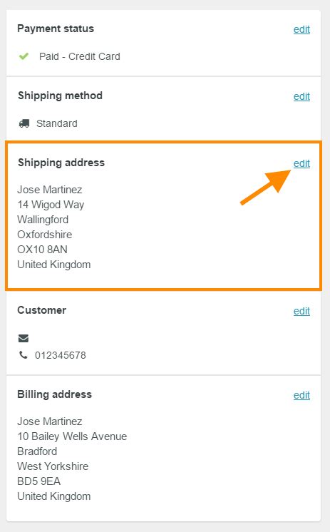 hermes change delivery address